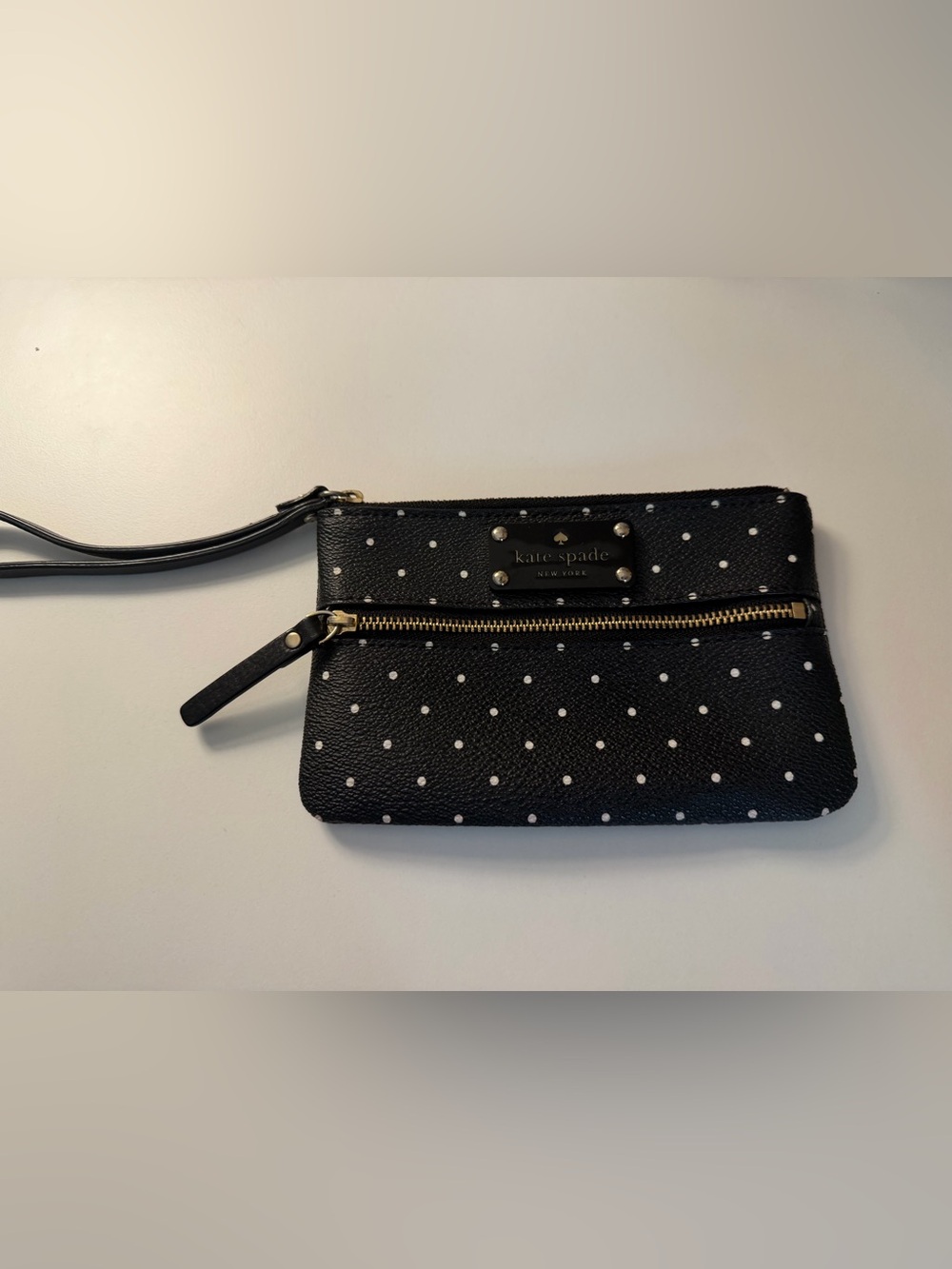 kate spade Black & White Polka Dot Wristlet Clutch